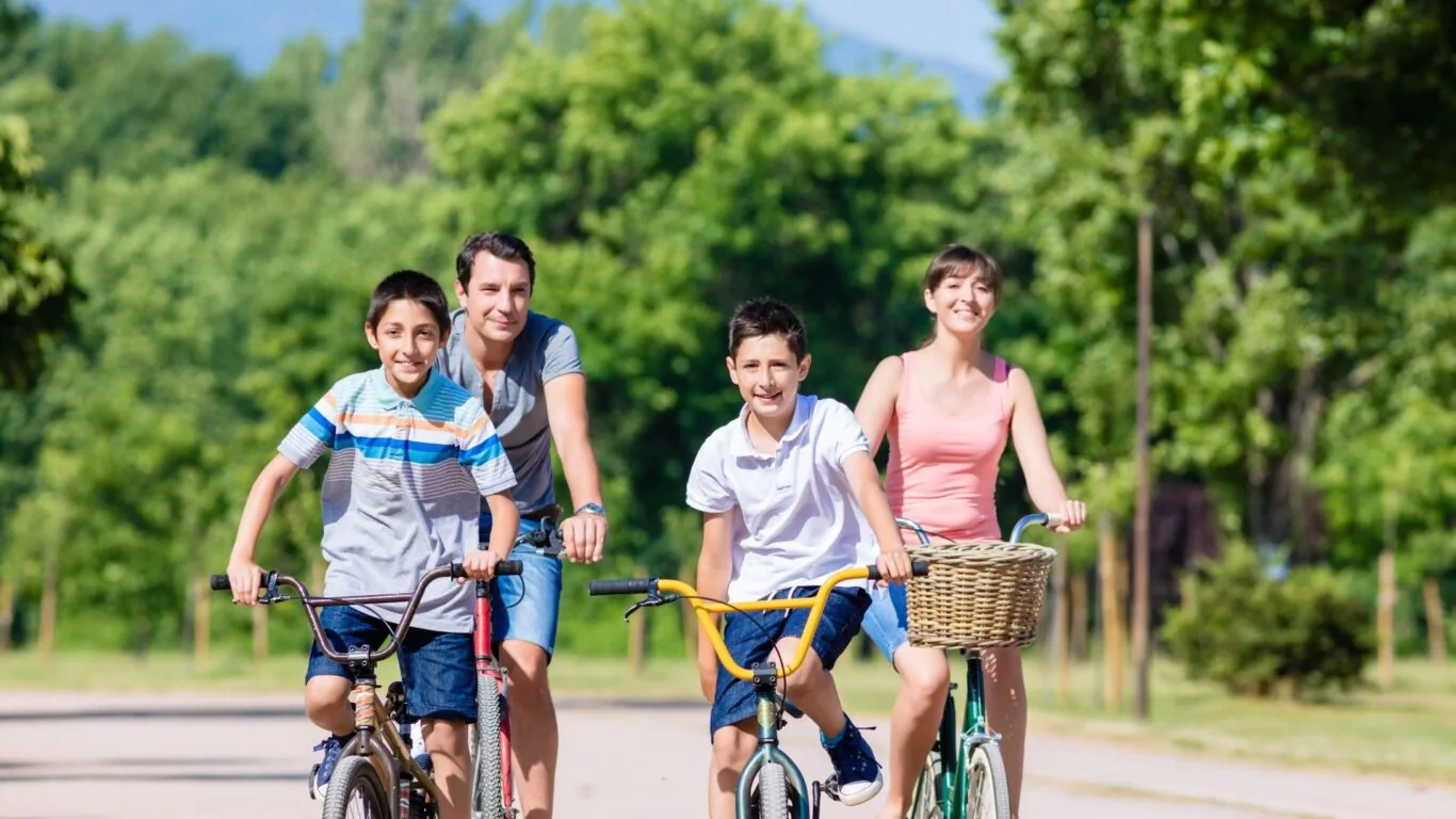 Family Cycling from Lady Gregory Hotel
