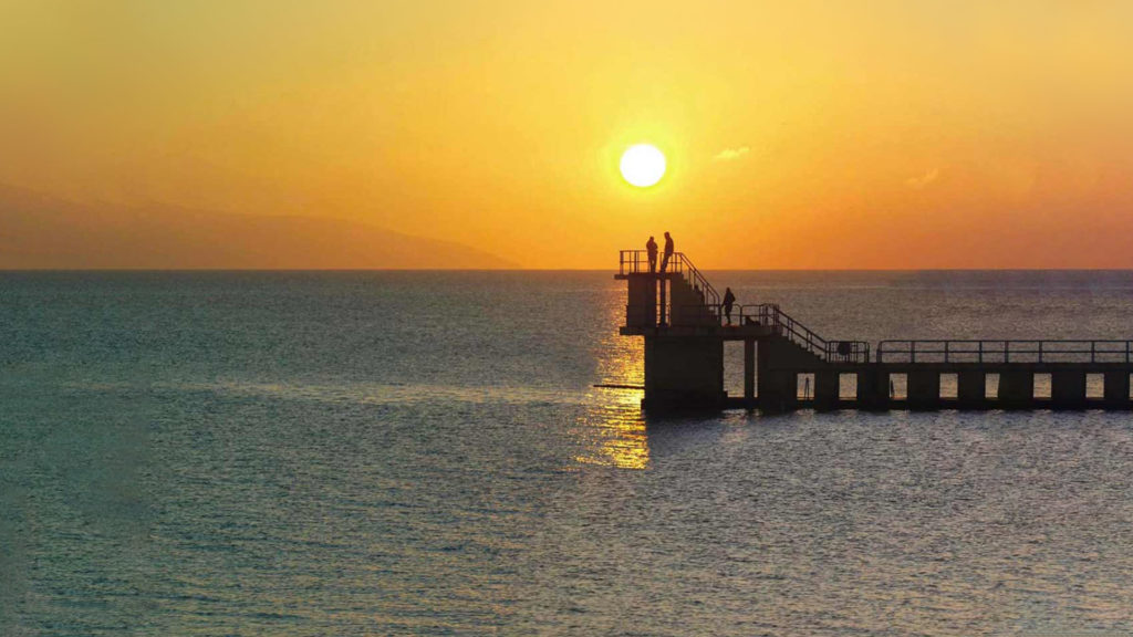 Sunset Swims in Salthill Blackpool diving tower, Salthill